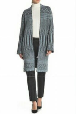 Vertigo Cardigan Sweater Women's SZ S Open Front Patterned Knit Lightweight Pull